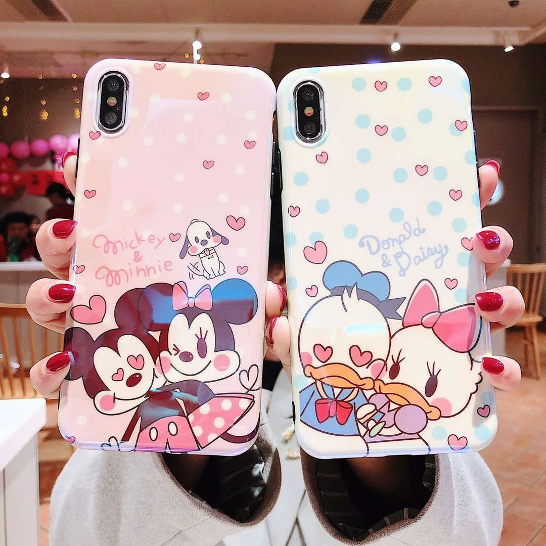 NEW Couple Blue light phone Case For iPhone 7 8 6 S Plus X XS MAX XR LOVE Mickey Minnie Donald Duck Daisy Cover Fundas
NEW Couple Blue light phone Case For iPhone 7 8 6 S Plus X XS MAX XR LOVE Mickey Minnie Donald Duck Daisy Cover Fundas