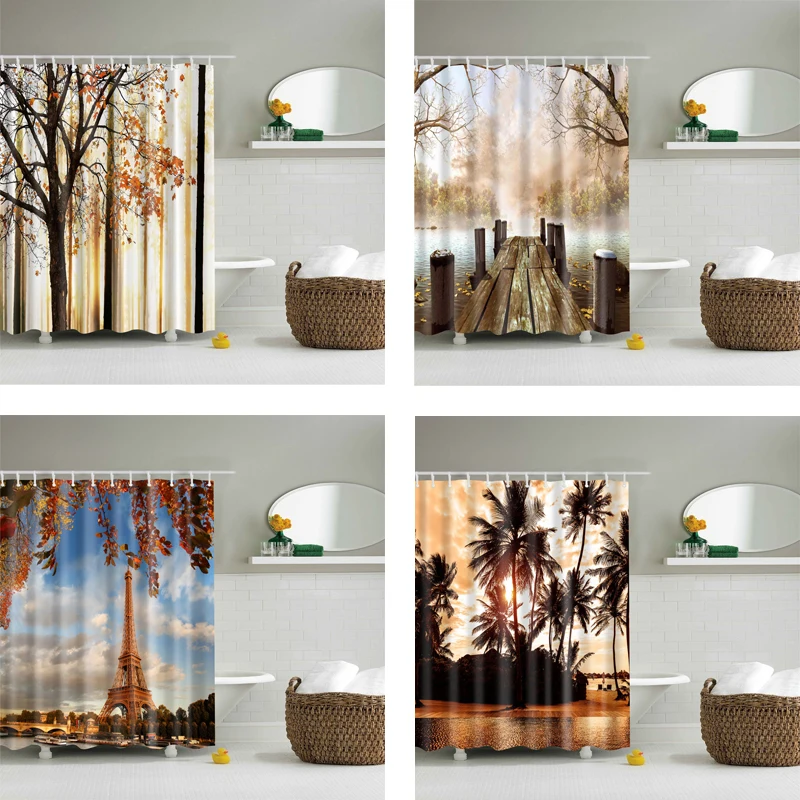 Landscape Printed Bathroom Accessories Home Decor Bath Curtain Fabric Waterproof Shower Curtains Bath Screens with Hooks
Landscape Printed Bathroom Accessories Home Decor Bath Curtain Fabric Waterproof Shower Curtains Bath Screens with Hooks