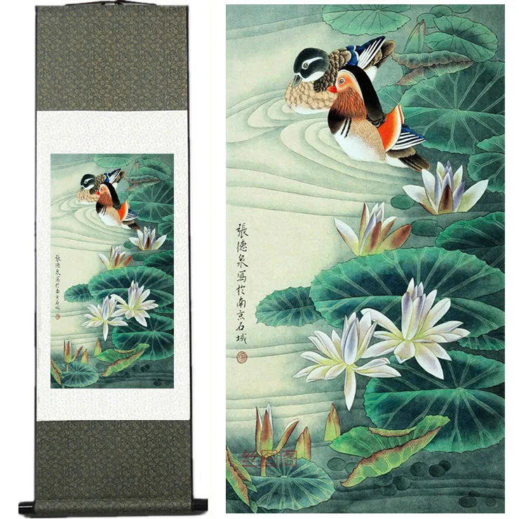 Silk ink lotus mandarin duck wall scroll framed picture feng shui canvas watercolor flower and birds damask chinese paintings
Silk ink lotus mandarin duck wall scroll framed picture feng shui canvas watercolor flower and birds damask chinese paintings