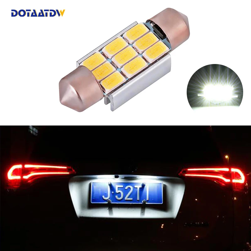 DOTAATDW 1x Dome Festoon 5630SMD Error free Bright White LED License Number Plate Light For Renault Megane 2
DOTAATDW 1x Dome Festoon 5630SMD Error free Bright White LED License Number Plate Light For Renault Megane 2