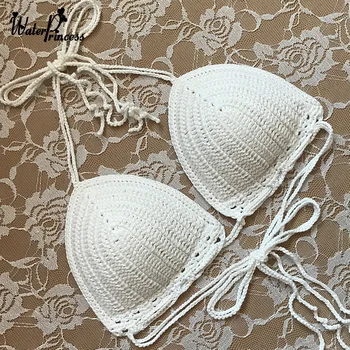 Solid Women Handmade Crochet Bikini Top Pad Swim Bra Push Up Swimwear Sexy Ladies Separate Sunbath Halter Swim Beachwear B01-A
Solid Women Handmade Crochet Bikini Top Pad Swim Bra Push Up Swimwear Sexy Ladies Separate Sunbath Halter Swim Beachwear B01-A