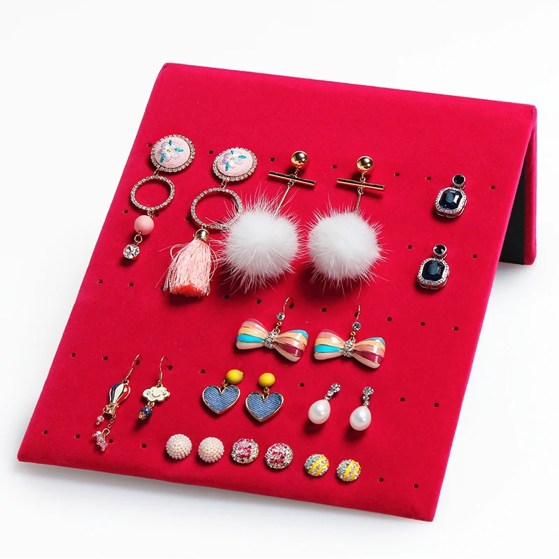 rose red velvet 30 pairs ring and earring jewelry display racks rose red velvet fabric ring earring stand trays racks A130-2
rose red velvet 30 pairs ring and earring jewelry display racks rose red velvet fabric ring earring stand trays racks A130-2