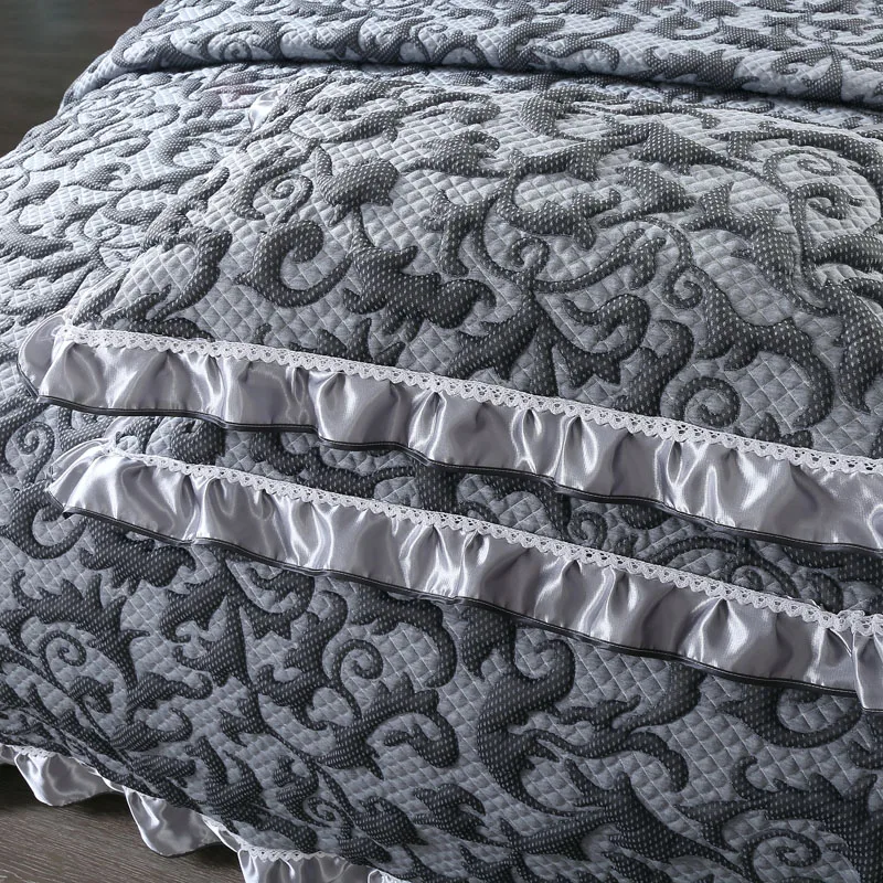 Waliicorners Luxury Knitted Cotton 3 Pieces Bedspread Comforter Set King Queen Size Bed Cover Set Mattress Topper Blanket With Pillowcases 72
