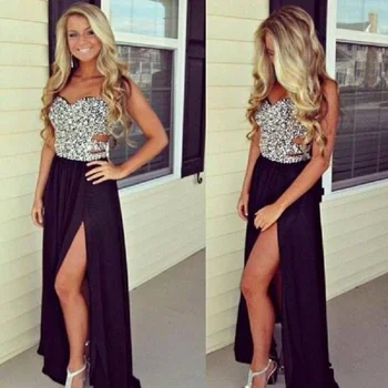 Black Long Crystal A Line Prom Dresses 2019 Sweetheart vestido de festa Chiffon Graduation Dress Side Split Sexy
Black Long Crystal A Line Prom Dresses 2019 Sweetheart vestido de festa Chiffon Graduation Dress Side Split Sexy