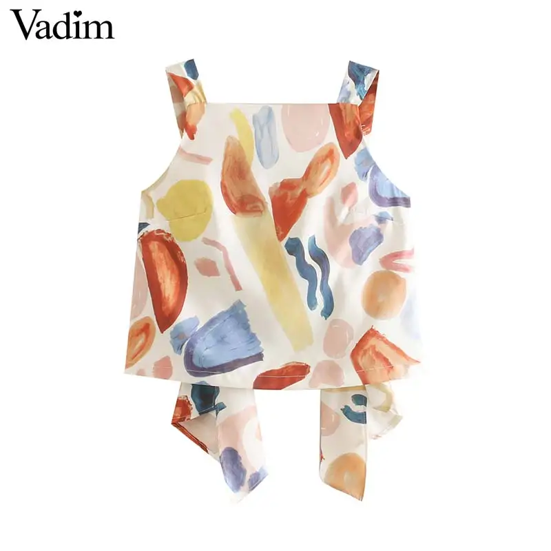 Vadim women stylish print blouse adjustable straps sleeveless female casual sweet chic shirts summer beach style blusas WA430
Vadim women stylish print blouse adjustable straps sleeveless female casual sweet chic shirts summer beach style blusas WA430