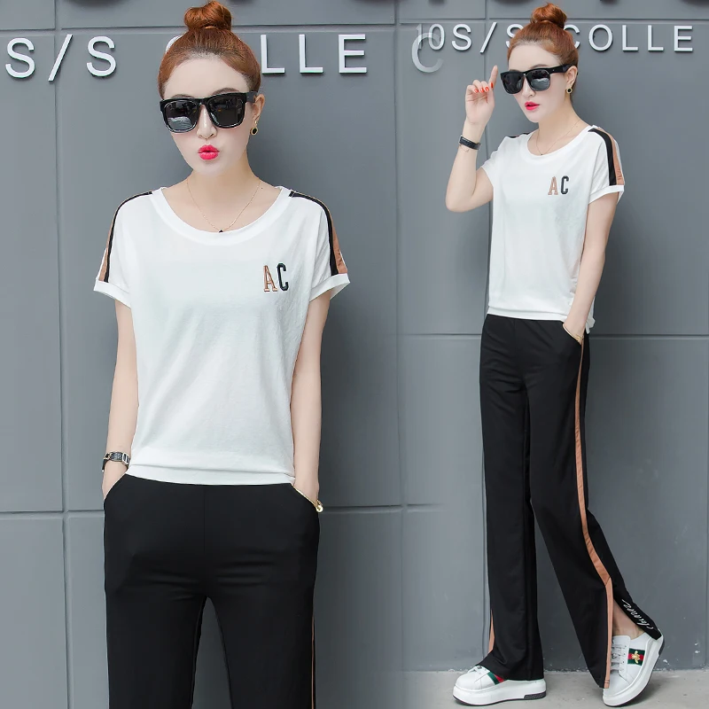 White Striped Outfit Tracksuit Sportswear Suits Co-ord for Women 2 Piece Set Plus Size Summer 2019 Top and Pants Black Clothing
White Striped Outfit Tracksuit Sportswear Suits Co-ord for Women 2 Piece Set Plus Size Summer 2019 Top and Pants Black Clothing