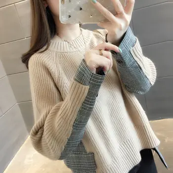Low Collar Ladies Popular Tops Sweaters 2019 New Women's Autumn Shirts Knitted Pullover Patchwork Asymmetry Jumper Blouse f1277
Low Collar Ladies Popular Tops Sweaters 2019 New Women's Autumn Shirts Knitted Pullover Patchwork Asymmetry Jumper Blouse f1277