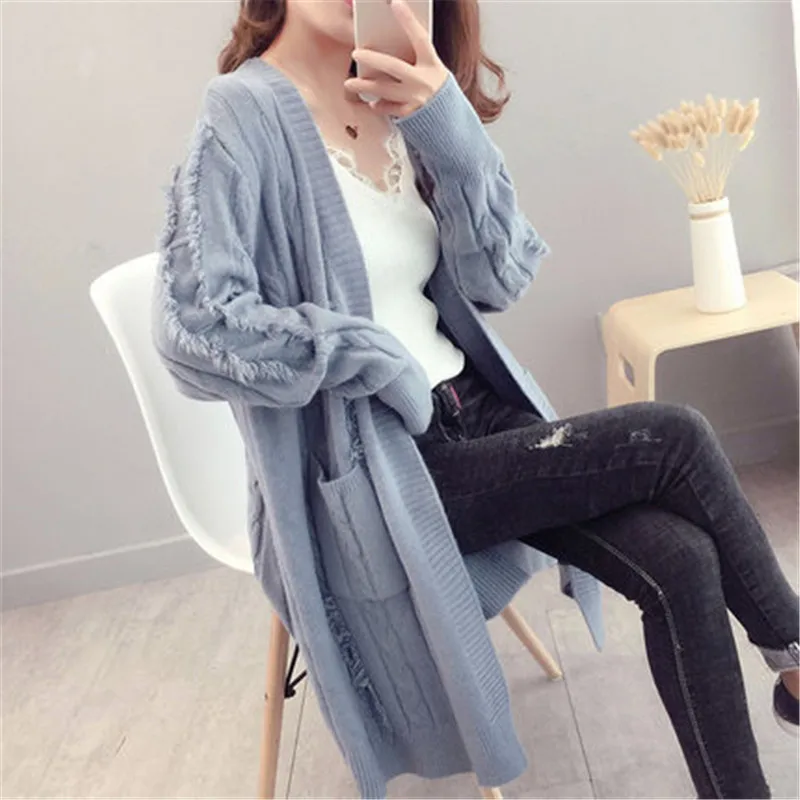 Korean Sweater Coat Loose Female 2018 New Ladies Long Autumn Winter Thick Tassel Knit Cardigan Sweater Jackets For Women A1679
Korean Sweater Coat Loose Female 2018 New Ladies Long Autumn Winter Thick Tassel Knit Cardigan Sweater Jackets For Women A1679