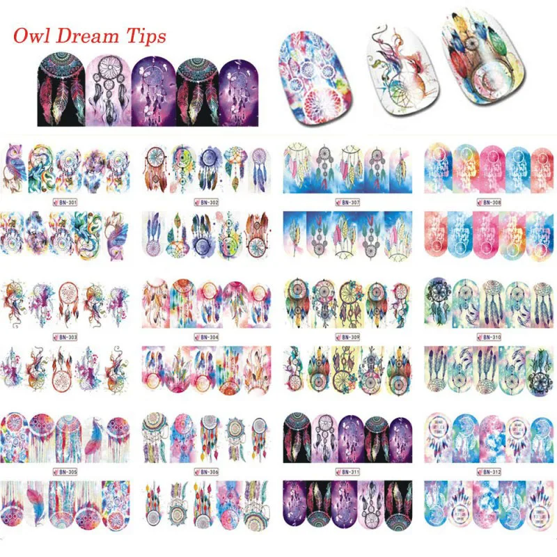 12 Sheets/set Dreamcatcher Nail Water Transfer Stickers Feather Art Sticker Water Nail Stickers Full Cover Owl Tips Nail Decals
12 Sheets/set Dreamcatcher Nail Water Transfer Stickers Feather Art Sticker Water Nail Stickers Full Cover Owl Tips Nail Decals