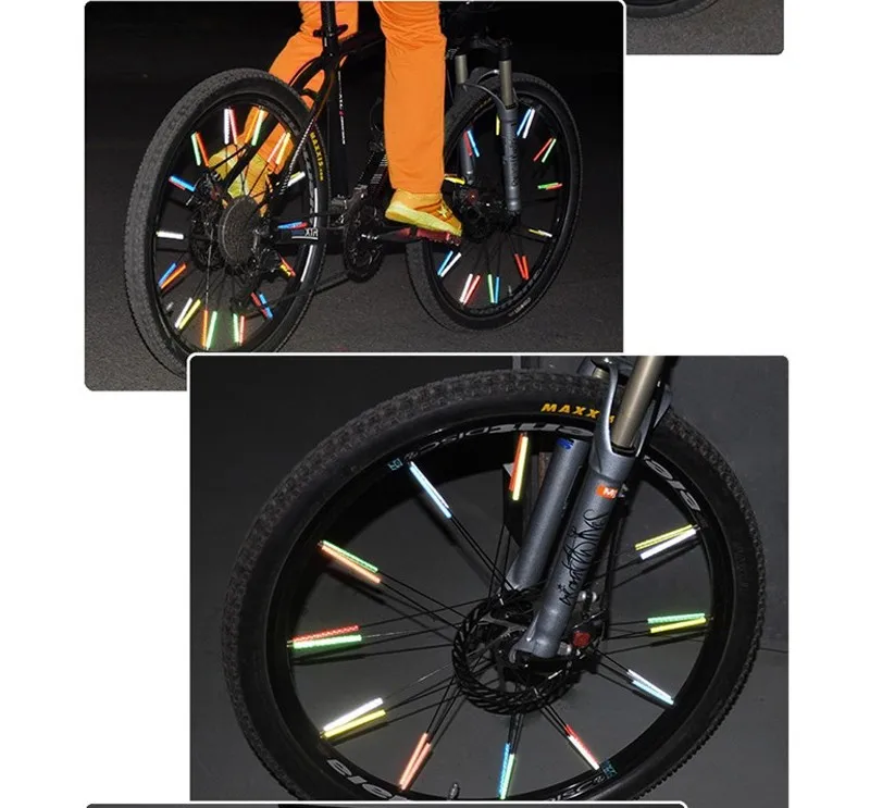 12 PCS Bag Bicycle Bike Wheel Spokes Reflective Sticker Tube Warning DIY Cycling Reflector Reflective 7cm Fast Shipping (4)