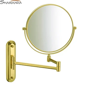 Free Shipping European Bathroom Products Solid Brass Gold Finished In Wall Mounted Cosmetic Mirror,golden Bath Mirrors-60022 
Free Shipping European Bathroom Products Solid Brass Gold Finished In Wall Mounted Cosmetic Mirror,golden Bath Mirrors-60022