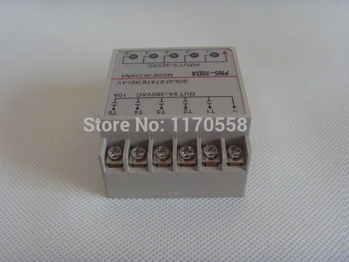 10DA 5 Channel Din rail SSR quintuplicate five input 3~32VDC output 24~380VAC single phase DC to AC DC solid state relay
10DA 5 Channel Din rail SSR quintuplicate five input 3~32VDC output 24~380VAC single phase DC to AC DC solid state relay