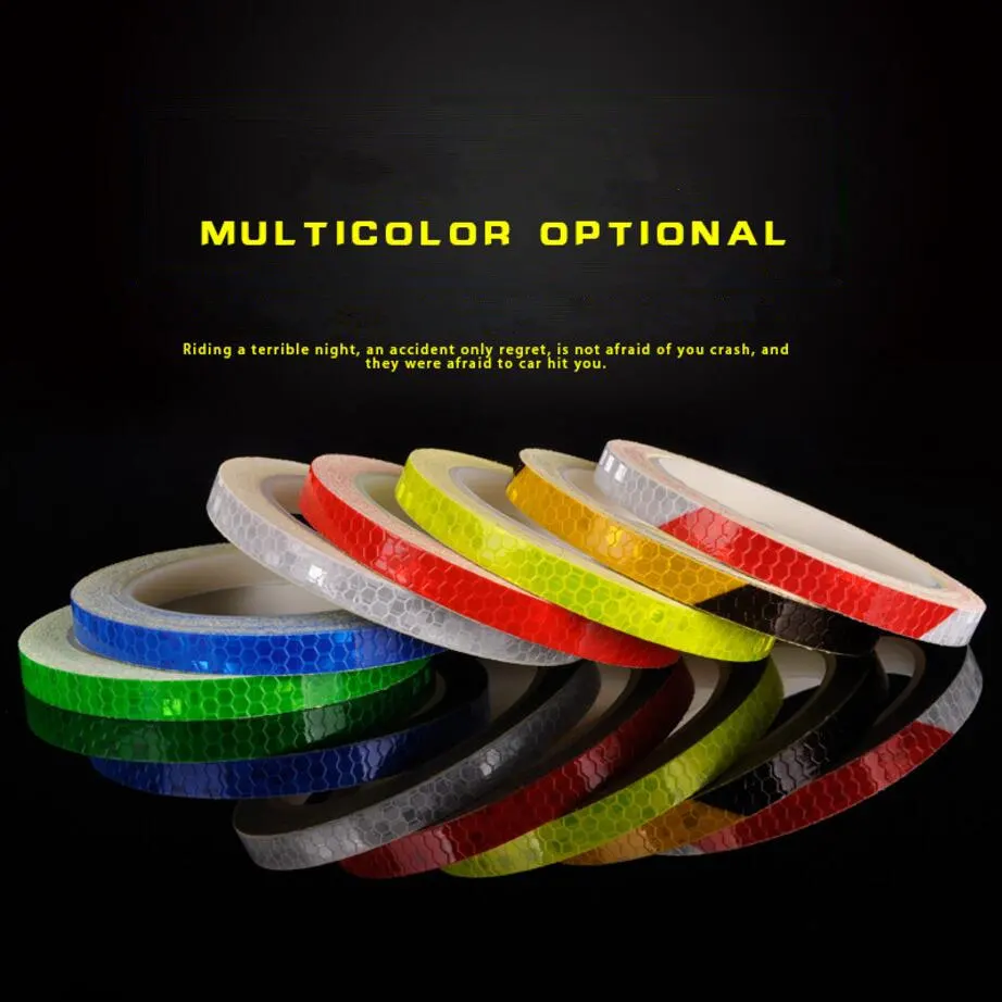 Bicycle reflector sticker Fluorescent MTB Bike Sticker Cycling Wheel Rim Reflective Stickers Decal 8M length BA050 | Спорт и