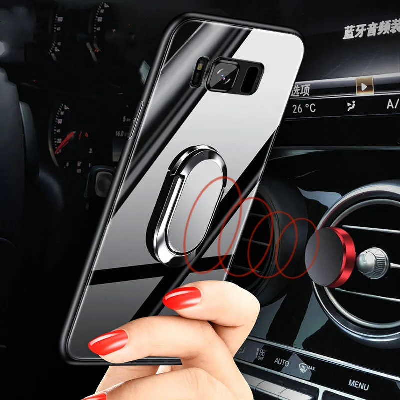 Magnetic Adsorption Ring holder Phone Case for Samsung Galaxy S8 S9 Plus Note 8 9 S8 + s9 Tempered Glass Back Cover Cases
Magnetic Adsorption Ring holder Phone Case for Samsung Galaxy S8 S9 Plus Note 8 9 S8 + s9 Tempered Glass Back Cover Cases