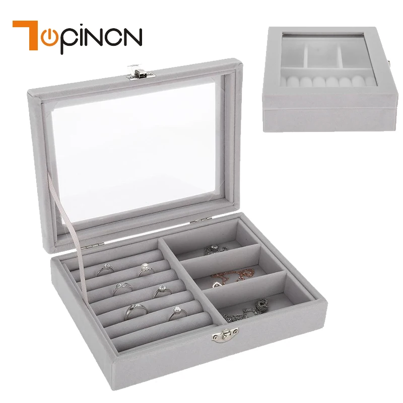 Flannel Square Jewelry Organizer Storage Box 2 Slots Functional Tray Small Ring Earrings Display Carrying Jewelry Packaging Box
Flannel Square Jewelry Organizer Storage Box 2 Slots Functional Tray Small Ring Earrings Display Carrying Jewelry Packaging Box