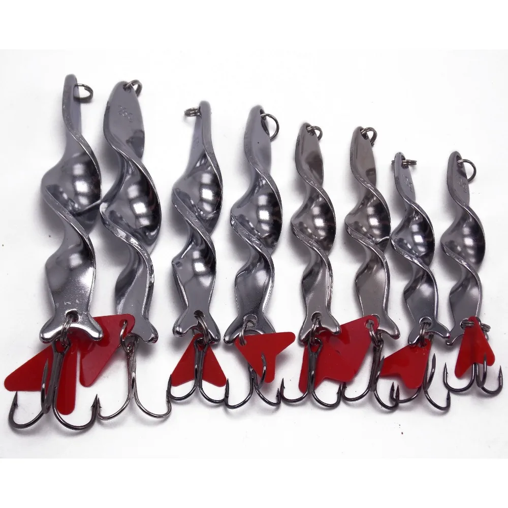 8PCS Twisted Metal Spoons Hard fishing lures supply flash vibration in water with blade
8PCS Twisted Metal Spoons Hard fishing lures supply flash vibration in water with blade