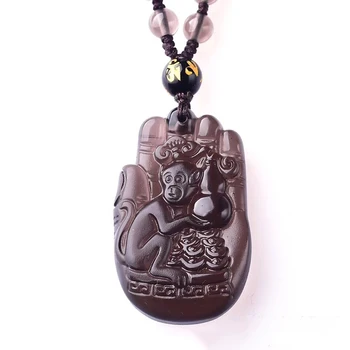 Wholesale Black Natural Obsidian Stone Pendants Carved Monkey Gourd Hand Animal Amulet Pendant Necklace For Women Men Jewelry
Wholesale Black Natural Obsidian Stone Pendants Carved Monkey Gourd Hand Animal Amulet Pendant Necklace For Women Men Jewelry