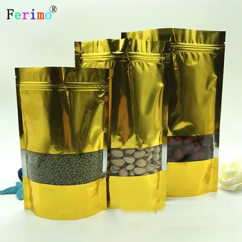 100pcs Golden aluminized windowing self-supporting self-sealing bag cereals food moisture-proof packaging compact sealing bag
100pcs Golden aluminized windowing self-supporting self-sealing bag cereals food moisture-proof packaging compact sealing bag