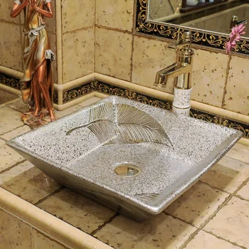 Silver square Europe china wash basin sink Jingdezhen Art Counter Top ceramic bathroom sink antique porcelain bathroom sink
Silver square Europe china wash basin sink Jingdezhen Art Counter Top ceramic bathroom sink antique porcelain bathroom sink