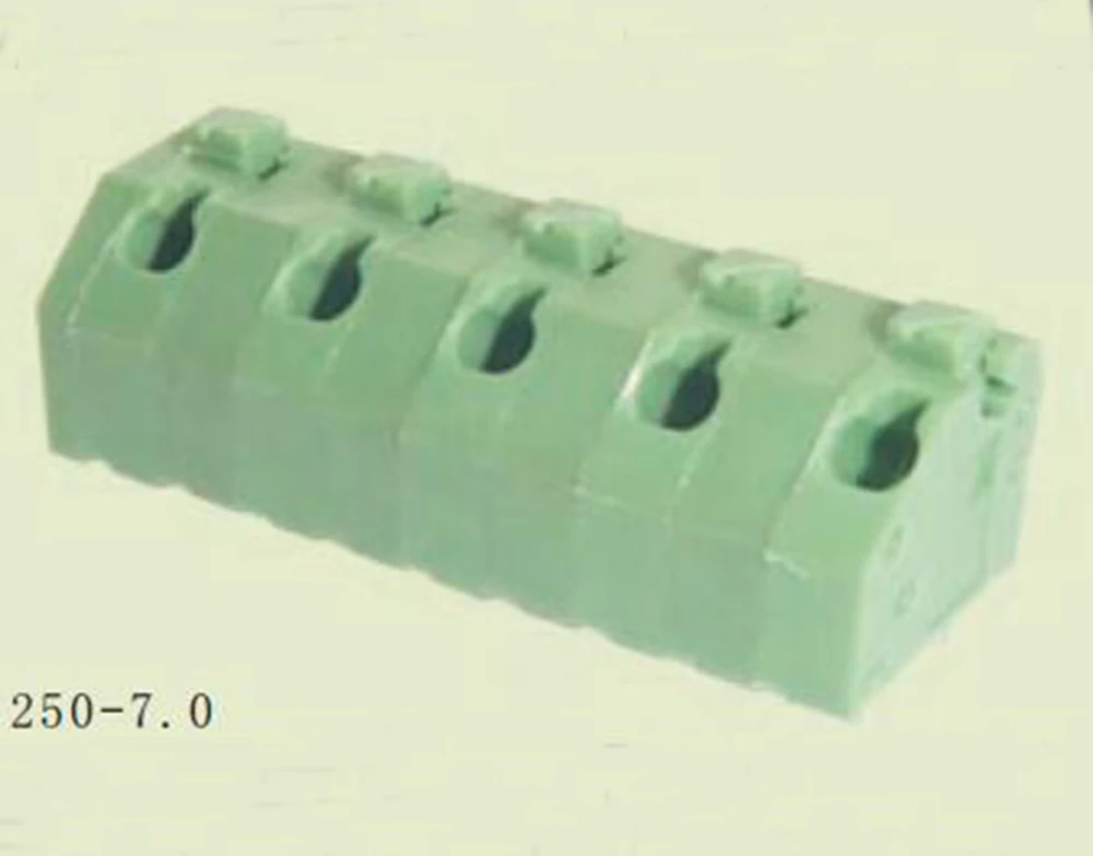 PCB пружинный клеммный блок 7,0 мм шаг, ELT250-7.0, IEC400V5A CE Rohs UL300V5A 22-18AWG
PCB пружинный клеммный блок 7,0 мм шаг, ELT250-7.0, IEC400V5A CE Rohs UL300V5A 22-18AWG