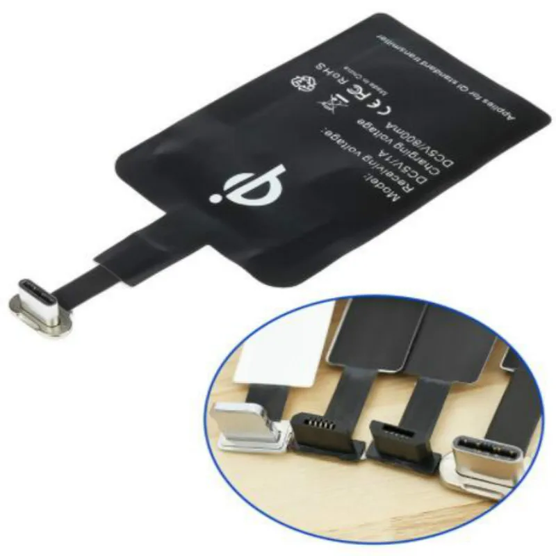 Universal QI Wireless Charger Receiver For iPhone 5s 7 6 Plus Universal Wireless Charging Receiver for Micro USB Type-c
Universal QI Wireless Charger Receiver For iPhone 5s 7 6 Plus Universal Wireless Charging Receiver for Micro USB Type-c