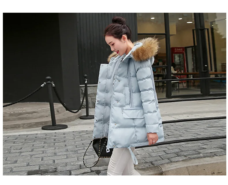 Woman Jacket Winter Parka Pink Coats Padded Long Winter Coat Women Hooded Long Jackets 2018 Korean Ladies Clothing LZ985 (23)