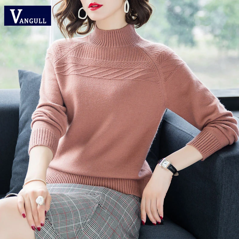 Vangull Women Solid Knitted Sweater Pullovers 2019 New Fashion Spring Autumn Casual Warm Female Pullover Lady Elegant Sweater
Vangull Women Solid Knitted Sweater Pullovers 2019 New Fashion Spring Autumn Casual Warm Female Pullover Lady Elegant Sweater