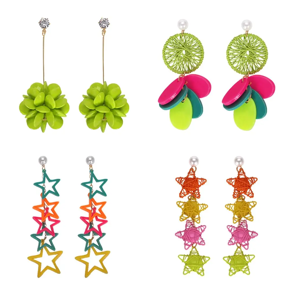 Girlgo Korean Rainbow Star Flower Hanging Drop Earrings for Women Trendy Green Round Statement Earrings Jewelry Accessories Gift
Girlgo Korean Rainbow Star Flower Hanging Drop Earrings for Women Trendy Green Round Statement Earrings Jewelry Accessories Gift