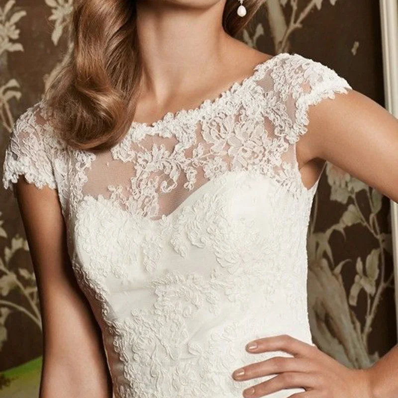 Hot New Women's Wedding Scoop Neck V Back Jackets Short Sleeve Lace Top White Ivory Wraps Boleros Custom Size Bridal Jacket
Hot New Women's Wedding Scoop Neck V Back Jackets Short Sleeve Lace Top White Ivory Wraps Boleros Custom Size Bridal Jacket