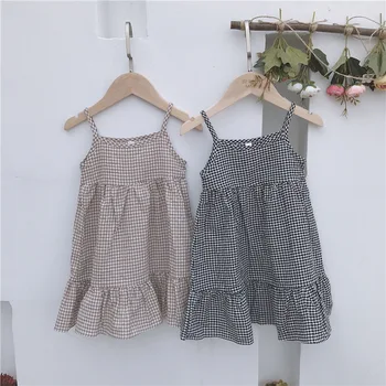 2019 Summer Girls New Mori Grid Temperament Sweet Cute Sling Dresses Baby Children Sleeveless Plaid Cotton Aline Casual Dresses
2019 Summer Girls New Mori Grid Temperament Sweet Cute Sling Dresses Baby Children Sleeveless Plaid Cotton Aline Casual Dresses