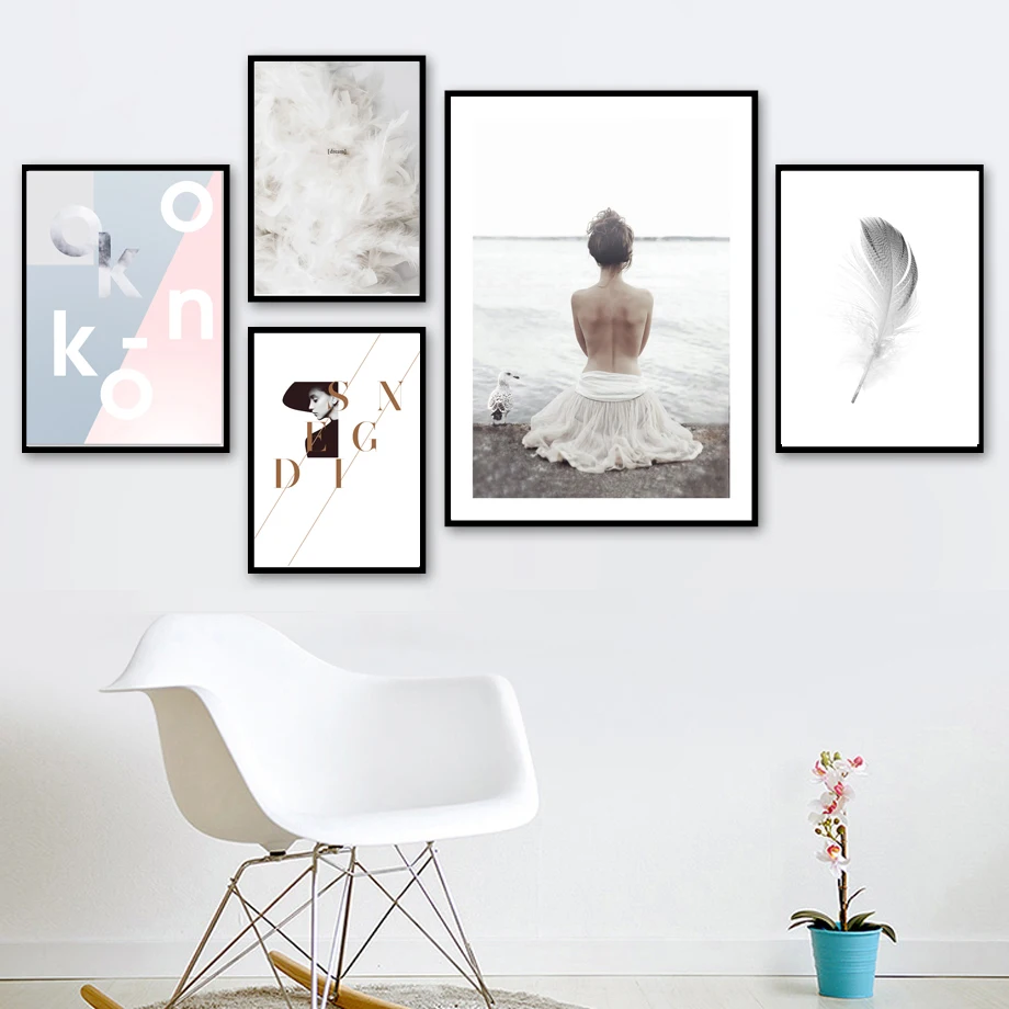 Scandinavian Girl Feather Sea Landscape Wall Art Canvas Painting Nordic Posters And Prints Wall Pictures For Living Room Decor
Scandinavian Girl Feather Sea Landscape Wall Art Canvas Painting Nordic Posters And Prints Wall Pictures For Living Room Decor