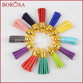 BOROSA Wholesale Rainbow Suede Leather Tassel Gold Color Cap Tassel for Handbags Straps Jewelry Charm Tassel Findings PJ066
BOROSA Wholesale Rainbow Suede Leather Tassel Gold Color Cap Tassel for Handbags Straps Jewelry Charm Tassel Findings PJ066