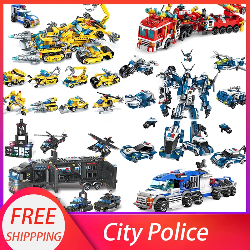 City Police 8in1/6in1 Station Car Headquarters Building Blocks Compatible With Legoed Technic Truck SWAT WW2 Military Bricks Toy
City Police 8in1/6in1 Station Car Headquarters Building Blocks Compatible With Legoed Technic Truck SWAT WW2 Military Bricks Toy