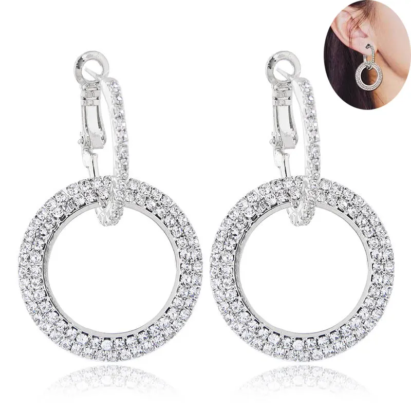 Elegant Fashion Women Jewelry Temperament Geometric Round Crystal Earrings Gold Silver
Elegant Fashion Women Jewelry Temperament Geometric Round Crystal Earrings Gold Silver