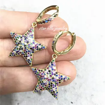 5Pairs/lot New Colorful Cubic Zirconia Stone Earring Bubble Star Women Fashion Earrings Rainbow Jewelry
5Pairs/lot New Colorful Cubic Zirconia Stone Earring Bubble Star Women Fashion Earrings Rainbow Jewelry