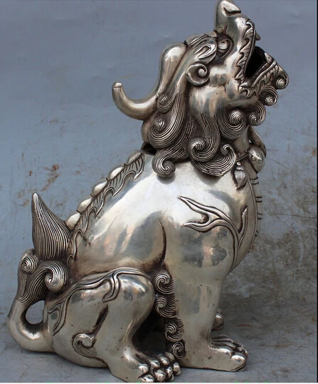B0601 32210" Chinese Silver Foo Fu Dog Beast Pixiu Incense Burner censer Sculpture statue 
B0601 32210" Chinese Silver Foo Fu Dog Beast Pixiu Incense Burner censer Sculpture statue