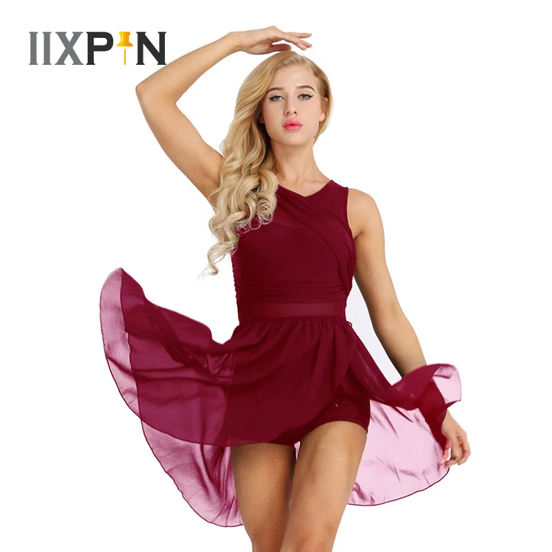 IIXPIN Women Ballet Dance dress ballerina dance Costumes Sleeveless Cut Out Asymmetric Chiffon Stretchy Gymnastics Leotard Dress
IIXPIN Women Ballet Dance dress ballerina dance Costumes Sleeveless Cut Out Asymmetric Chiffon Stretchy Gymnastics Leotard Dress