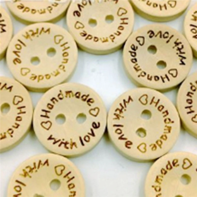 50PCS/lot Wooden Buttons Natural Color Handmade Love Letter Decorations Wood Button Crafts DIY Sewing Clothing Accessories
50PCS/lot Wooden Buttons Natural Color Handmade Love Letter Decorations Wood Button Crafts DIY Sewing Clothing Accessories