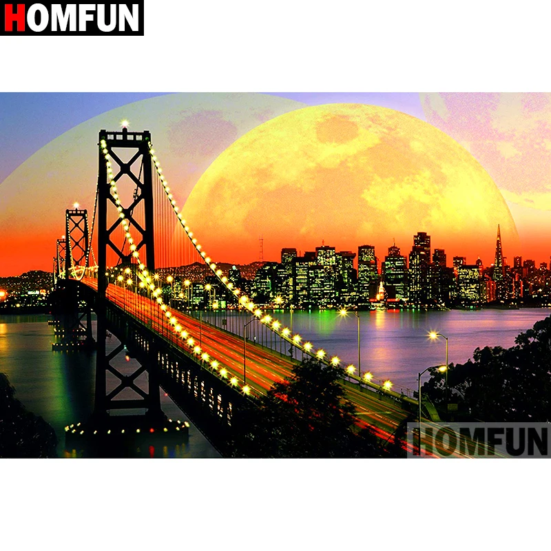 HOMFUN Full Square/Round Drill 5D DIY Diamond Painting "Bridge sunset scenery" Embroidery Cross Stitch 3D Home Decor A13098
HOMFUN Full Square/Round Drill 5D DIY Diamond Painting "Bridge sunset scenery" Embroidery Cross Stitch 3D Home Decor A13098