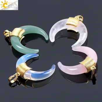 CSJA 42x34x10mm Fashion Natural Stone Crescent Half Moon Pendant Without Chain Charming Crystal Beads Wire Fit DIY Necklace F064
CSJA 42x34x10mm Fashion Natural Stone Crescent Half Moon Pendant Without Chain Charming Crystal Beads Wire Fit DIY Necklace F064