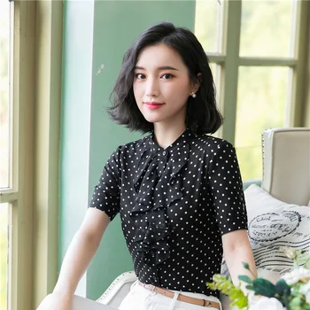Fashion Polka Dot Uniform Styles Short Sleeve Blouses & Shirts For Women Business Work Wear Ladies Blouse Female Tops Clothes
Fashion Polka Dot Uniform Styles Short Sleeve Blouses & Shirts For Women Business Work Wear Ladies Blouse Female Tops Clothes