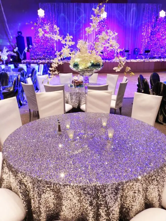 Factory Directly Wholesale 15PCS Wedding Decorative Silver Glitter Sequin Table Cloth 120'' Round(300cm) Sequin Table Runner
Factory Directly Wholesale 15PCS Wedding Decorative Silver Glitter Sequin Table Cloth 120'' Round(300cm) Sequin Table Runner
