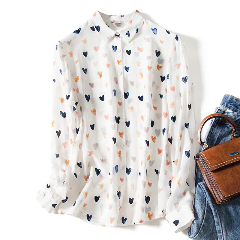 Shuchan 2019 Heart Natural Silk Blusas Women Blouses Korean Fashion 2019 White Top Women Blouse Designer Clothing C0077
Shuchan 2019 Heart Natural Silk Blusas Women Blouses Korean Fashion 2019 White Top Women Blouse Designer Clothing C0077