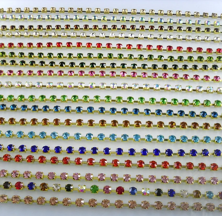 SS30 Fashion costume applique 6mm crystal glass rhinestones gold metal cup claw trims clothing wedding decorations chain 20cm
SS30 Fashion costume applique 6mm crystal glass rhinestones gold metal cup claw trims clothing wedding decorations chain 20cm