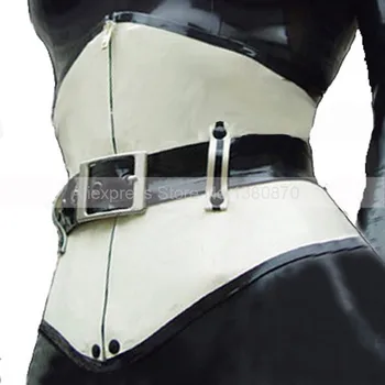 Sexy Unisex 1mm Latex White and Black Corset Suit Catsuit with Belt Underbust Bustier S-LCC007
Sexy Unisex 1mm Latex White and Black Corset Suit Catsuit with Belt Underbust Bustier S-LCC007