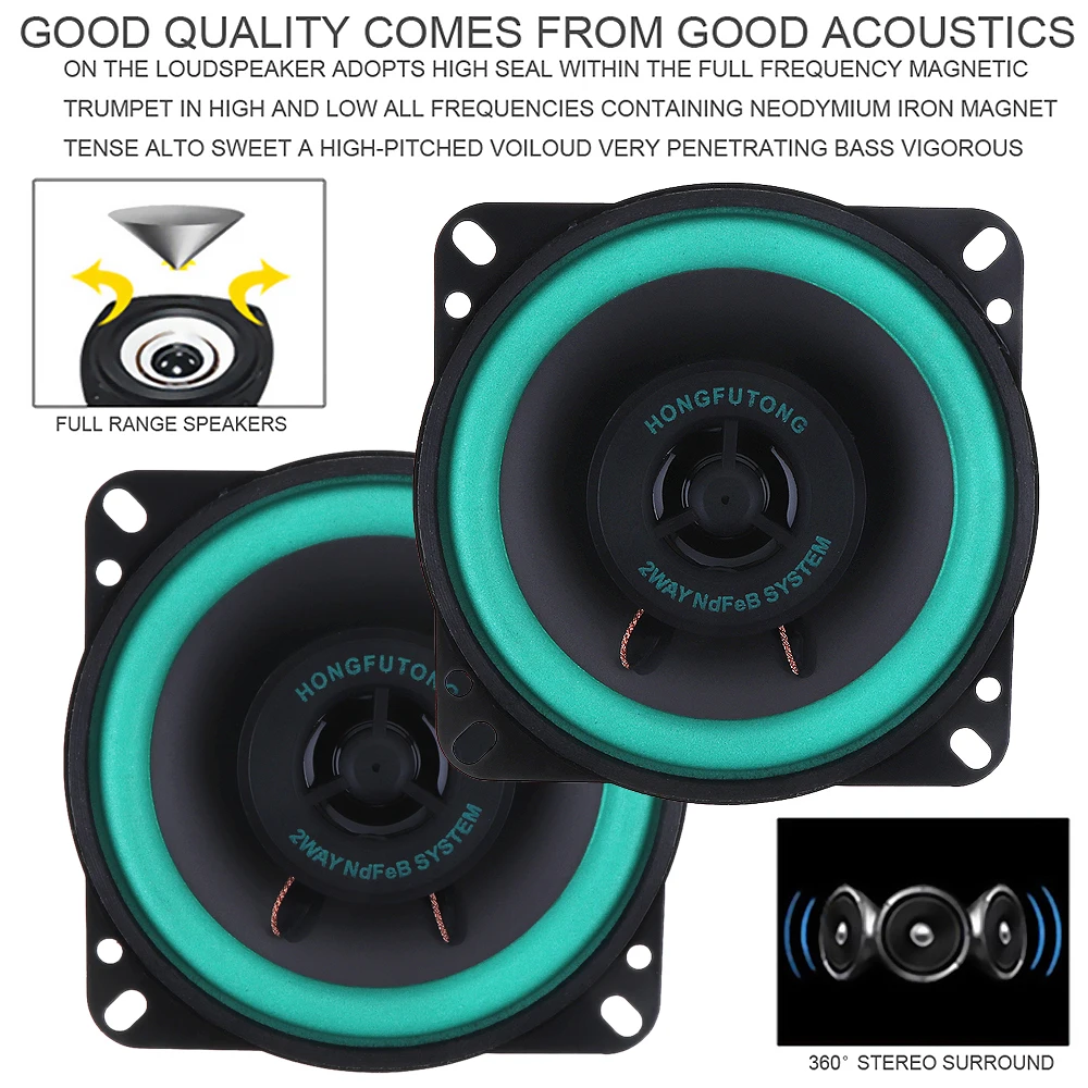 A Set 4 Inch 40W Car HiFi Coaxial Speaker Vehicle Door Auto Audio Music Stereo Full Range Frequency Speakers with Gasket for Car
A Set 4 Inch 40W Car HiFi Coaxial Speaker Vehicle Door Auto Audio Music Stereo Full Range Frequency Speakers with Gasket for Car