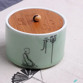 Longquan kiln Porcelain Tea Cans Caddy Ceramic Zen ceremony Tea Set Canister Spice Jar Storage Bottle for Puer/Pu'erh/white tea
Longquan kiln Porcelain Tea Cans Caddy Ceramic Zen ceremony Tea Set Canister Spice Jar Storage Bottle for Puer/Pu'erh/white tea