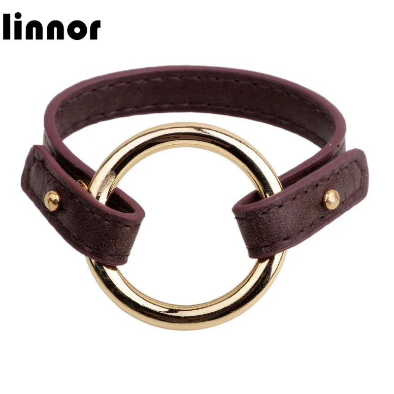 Linnor Stylish Round Leather PU Bracelet For Female Gold Alloy Circle Braclet Cordao Wristband Pulseras Cuero Mujer Bracciali
Linnor Stylish Round Leather PU Bracelet For Female Gold Alloy Circle Braclet Cordao Wristband Pulseras Cuero Mujer Bracciali