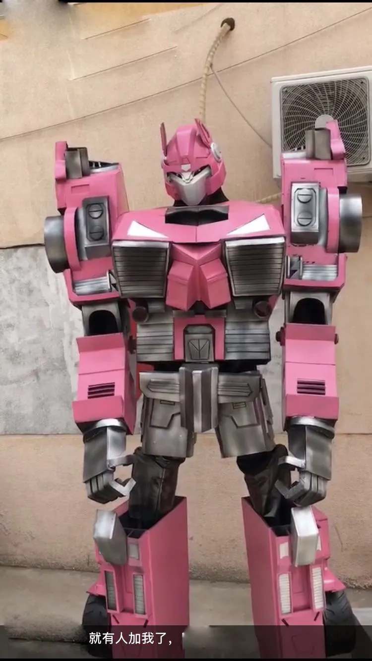 2.8M pink robot costume Female women Wearable transformer suit Cosplay party movie Hero armor robot clothing