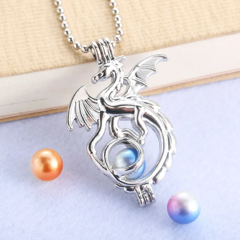 Bright Silver Dragon Pearl Cage Jewelry Making Bead Cage silver pendant Aroma Essential Oil Diffuser Locket For Oyster Pearl
Bright Silver Dragon Pearl Cage Jewelry Making Bead Cage silver pendant Aroma Essential Oil Diffuser Locket For Oyster Pearl
